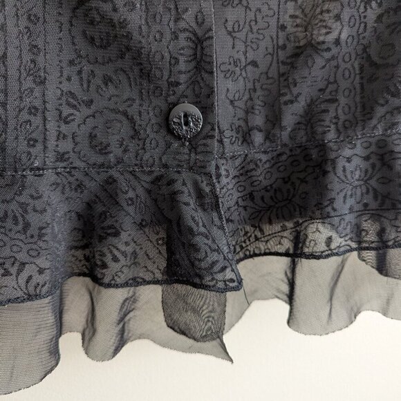 Vintage Whimsygoth Y2K lace sheer blouse - Picture 6 of 8